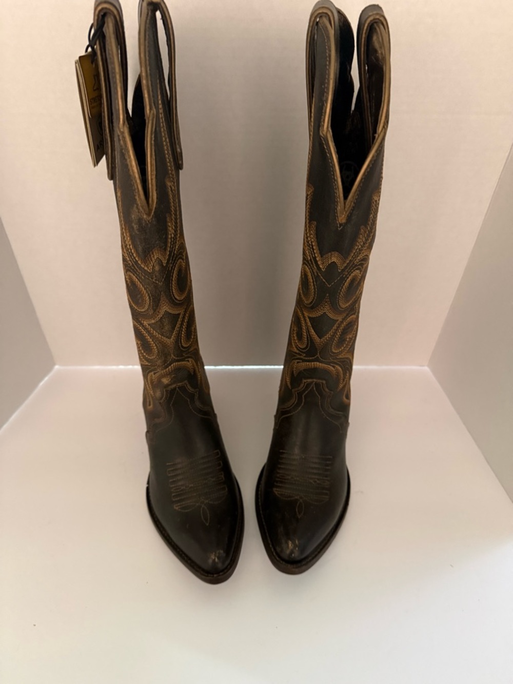 Ariat Brown Leather Western Embroidered Knee-High Boots
